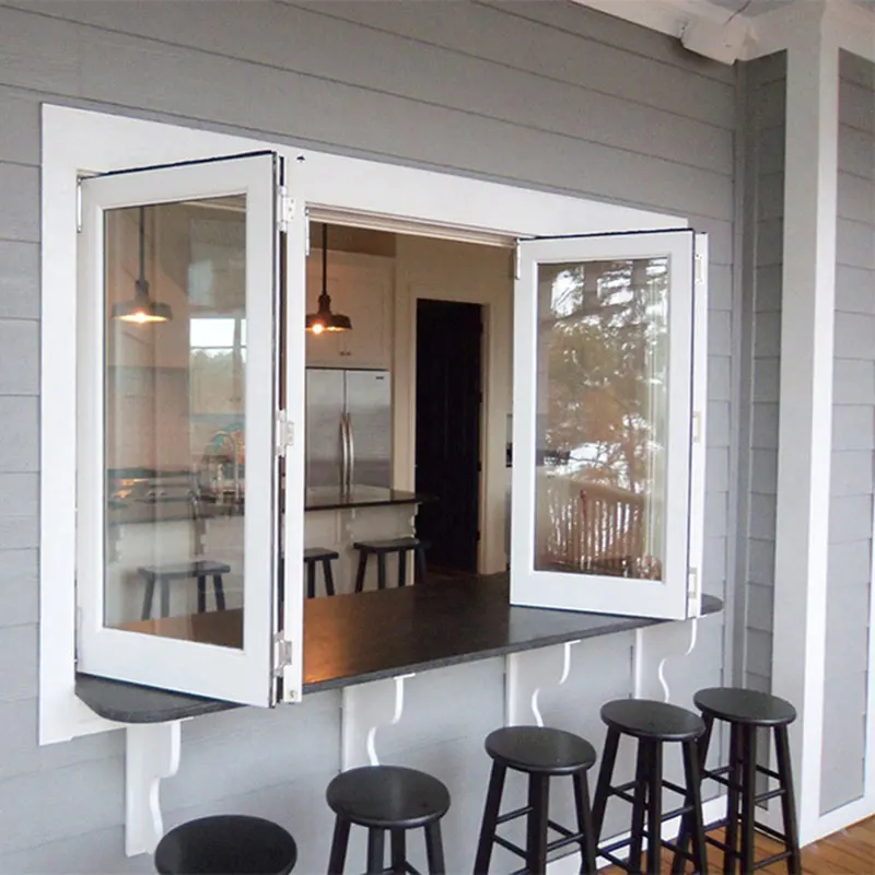 Modern Design Commercial Window Frames Foldable Window Tempered Glass Bi Folding Windows Australia