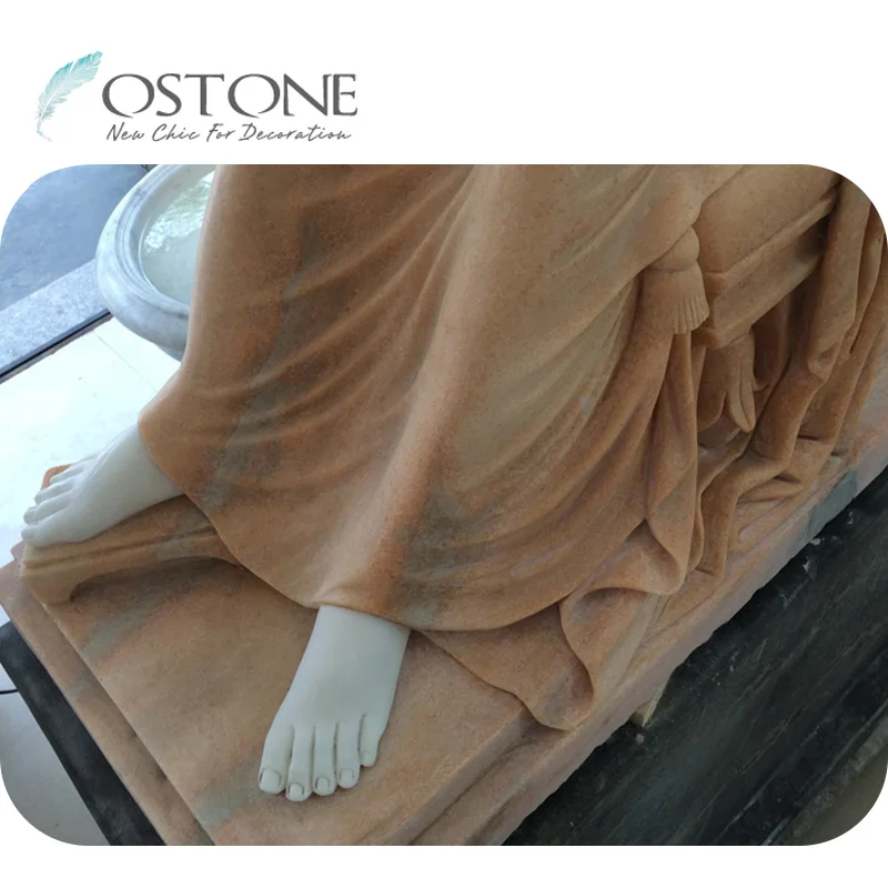 Classic Garden Lying Bed Woman Figure Carving Nude Marble Statue