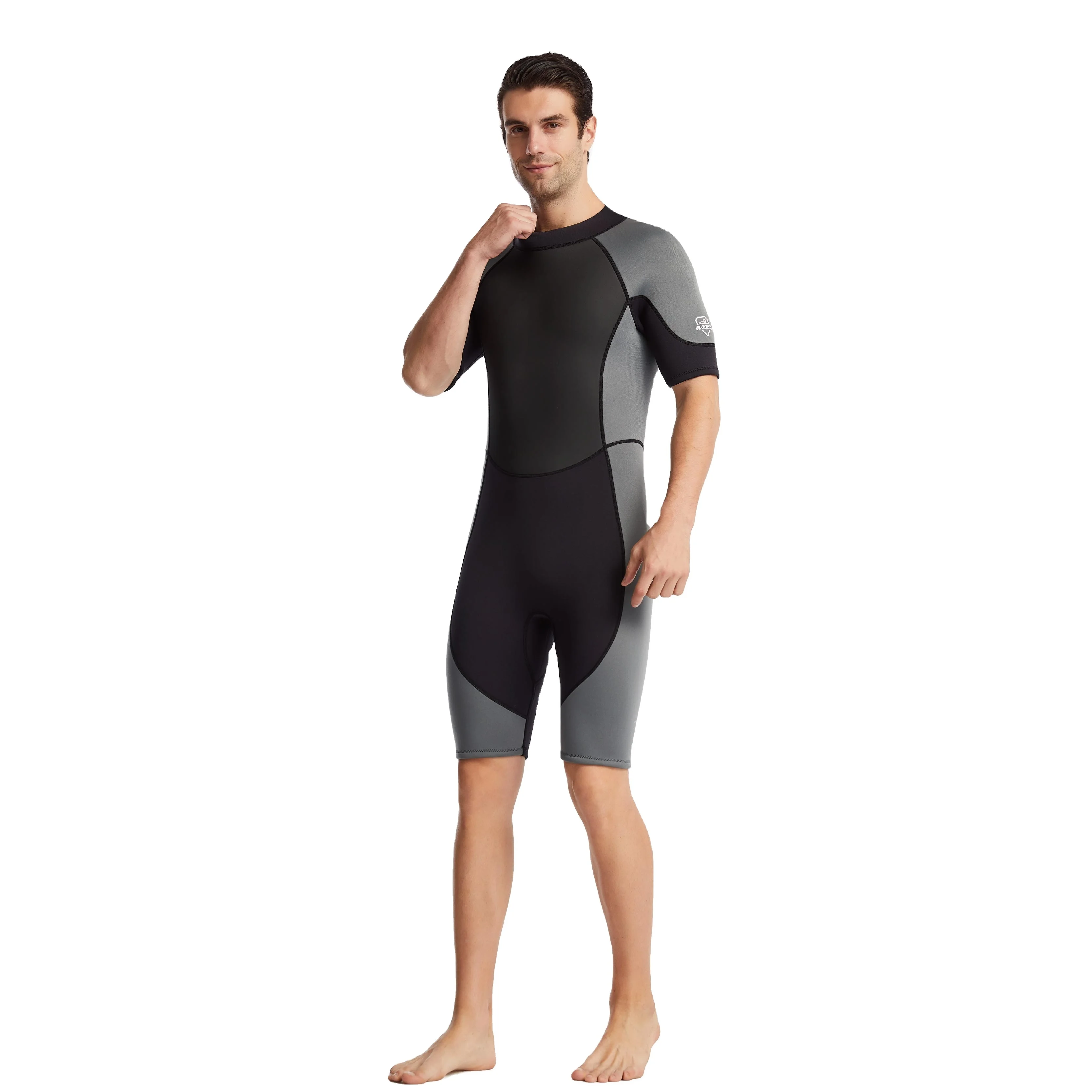 W1073 3mm Triathlon Neoprene Wetsuit For Swimming Scuba Diving Suit Men One-Piece Spearfishing Wet Suits Short Sleeve Surf Suit