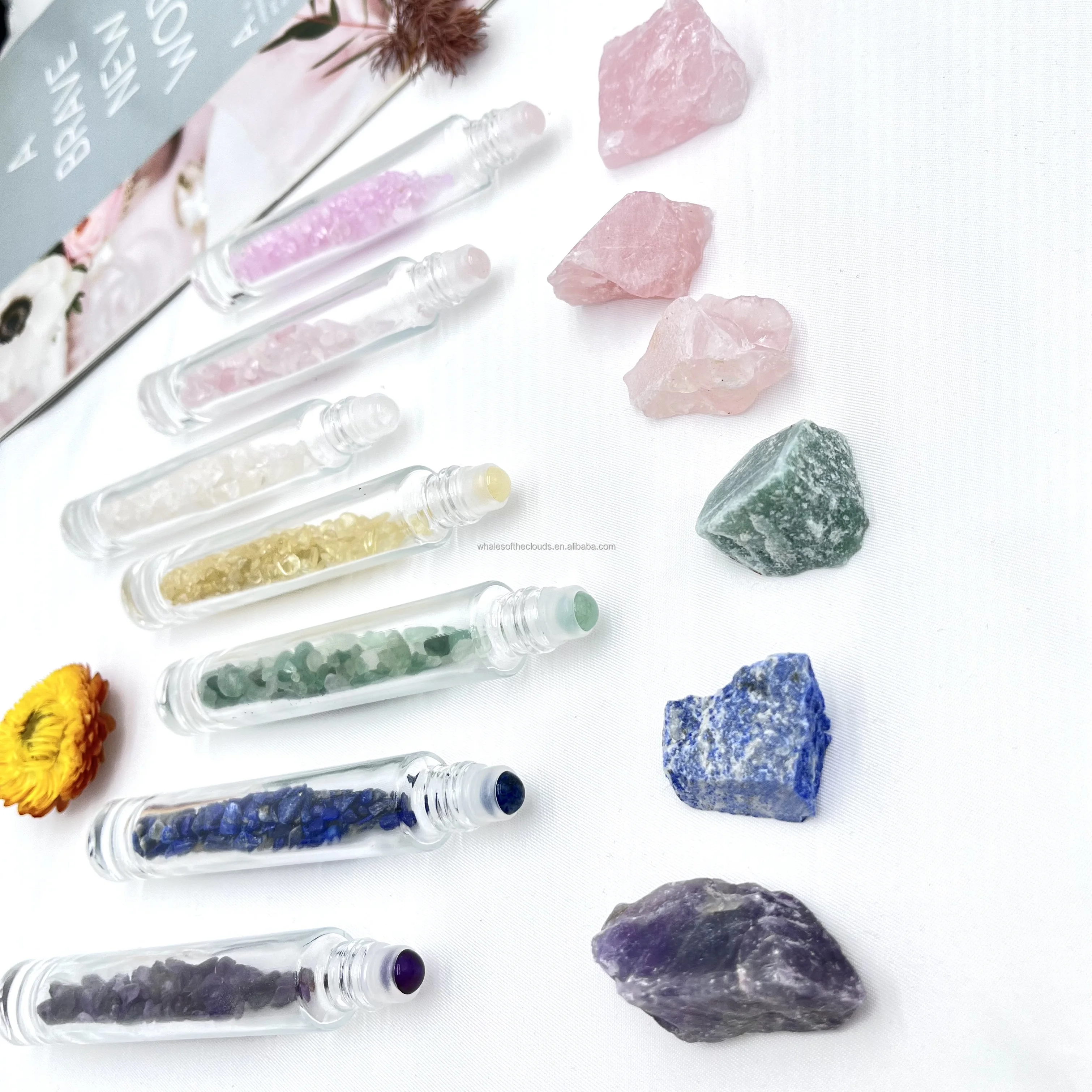 Hot Wholesale Essential Oil Perfume Roll On Glass Bottles  with Bamboo Cap