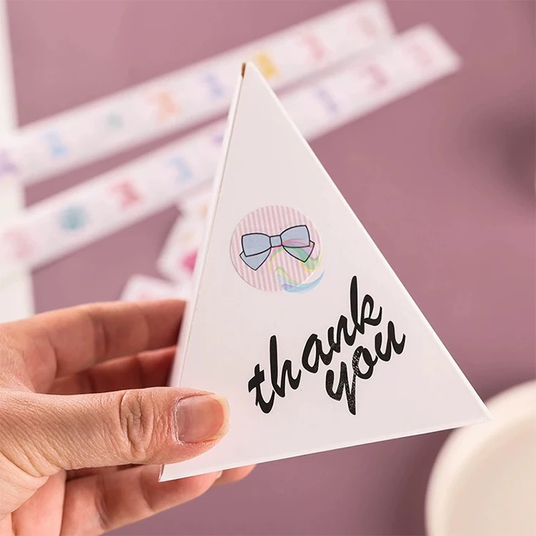 New Style Small Round Bow Tie Paper Kids Stickers Labels Roll for Gift for School