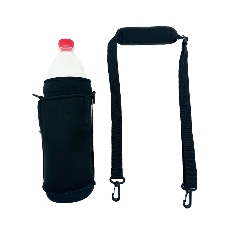 Water Bottle Carrier Bag Holder Sleeve With Adjustable Shoulder Strap And Porket Insulated Bottle Case Pouch Cover