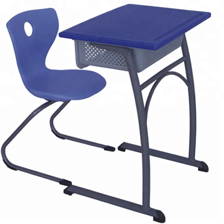 Single Seater Elementary School Desk with Chairs Stable School Furniture Classroom Student 2-Piece Set Writing Desk