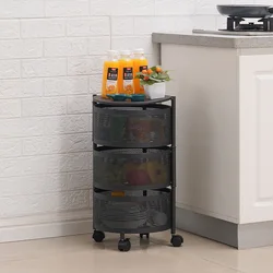 Bathroom Rotating Shelf 2/3/4/5 Tier Kitchen Fruit Vegetable Multipurpose Storage Rack With Wheels