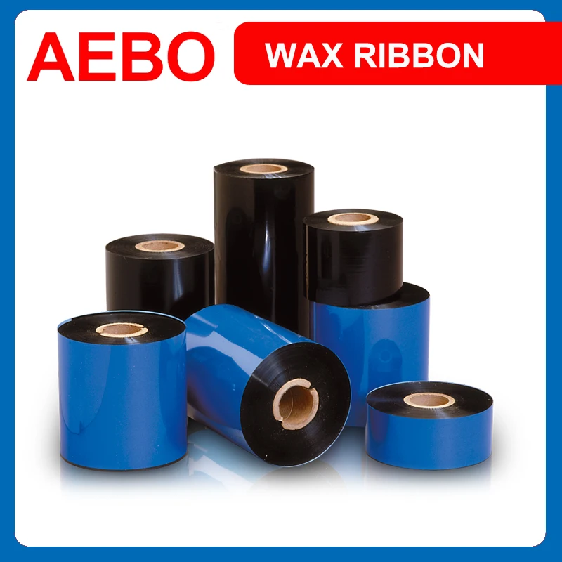 AEBO Factory S11 Wax Thermal Printer Ribbon for Zebra Vediojet Argox 60*450 Size Black PET Compatible Wax Flat Neutral Packing