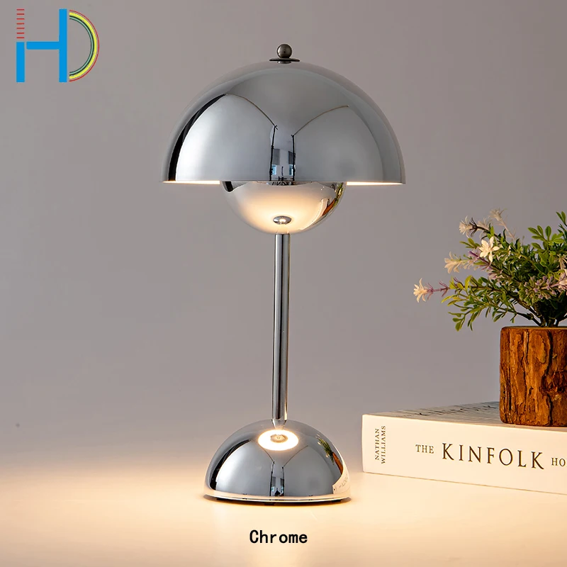 Polycarbonate colored decorative desk lamp three-speed dimming charging convenient LED lamp Office bedside study bedroom lamp