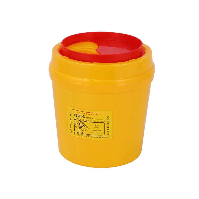 China medical supplies plastic reusable 3l to 25l squared sharps box container for hospital clinic