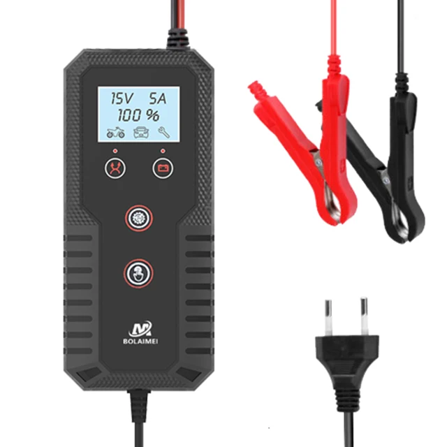 Intelligent Pulse Repair Battery Charger 12V 24V 15A Automatic Smart Car Battery Charger with Fast Charging CE approval