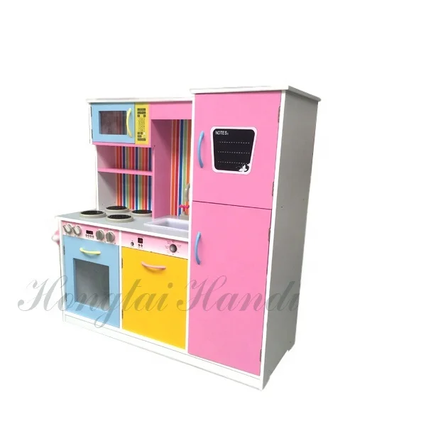Большая Детская ролевая игра, деревянная игрушка для кухни, красочный комплект кухонных игрушек
