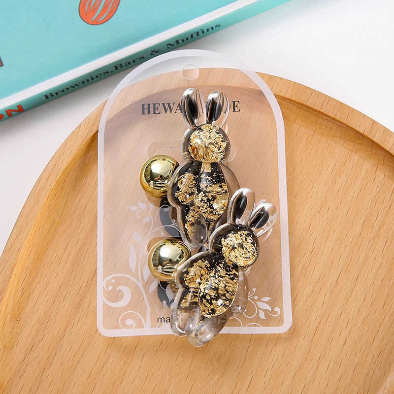 24PCS/box New Raccoon Rhinestone Elastic Hairband Ponytail Head Rope Diamond Hairband Rubber Band Ladies Hair Rope Wholesale