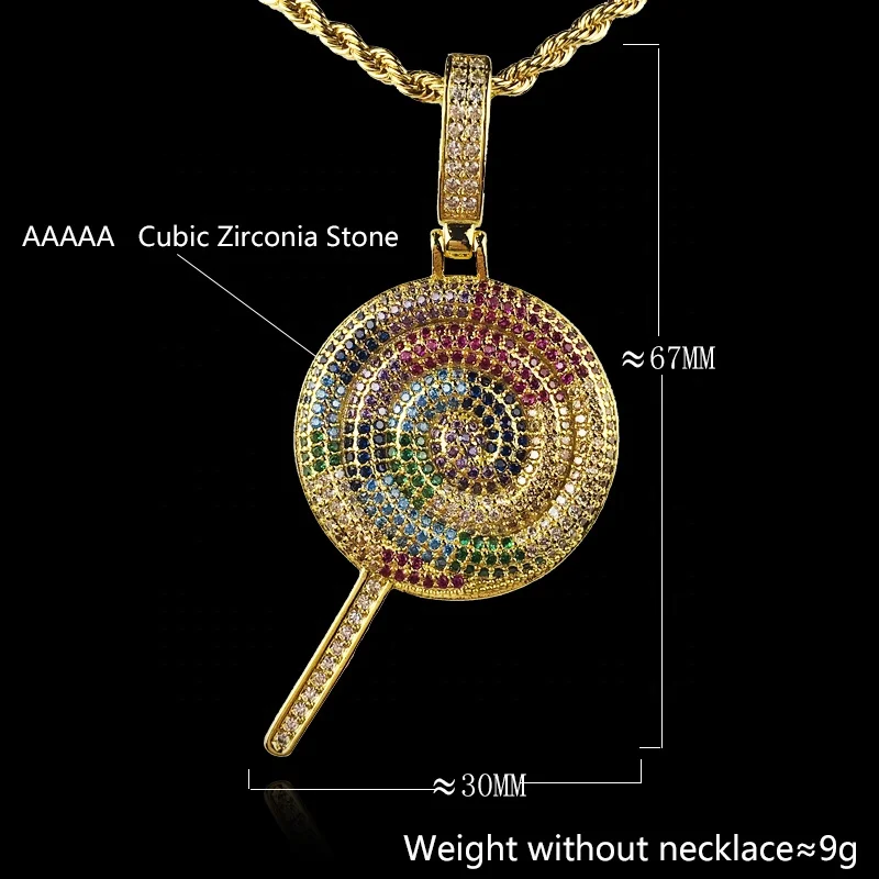 
18k Gold Plated Best Quality No Fade Color Lollipop Jewelry Charms Pendant Fashion Jewelry 