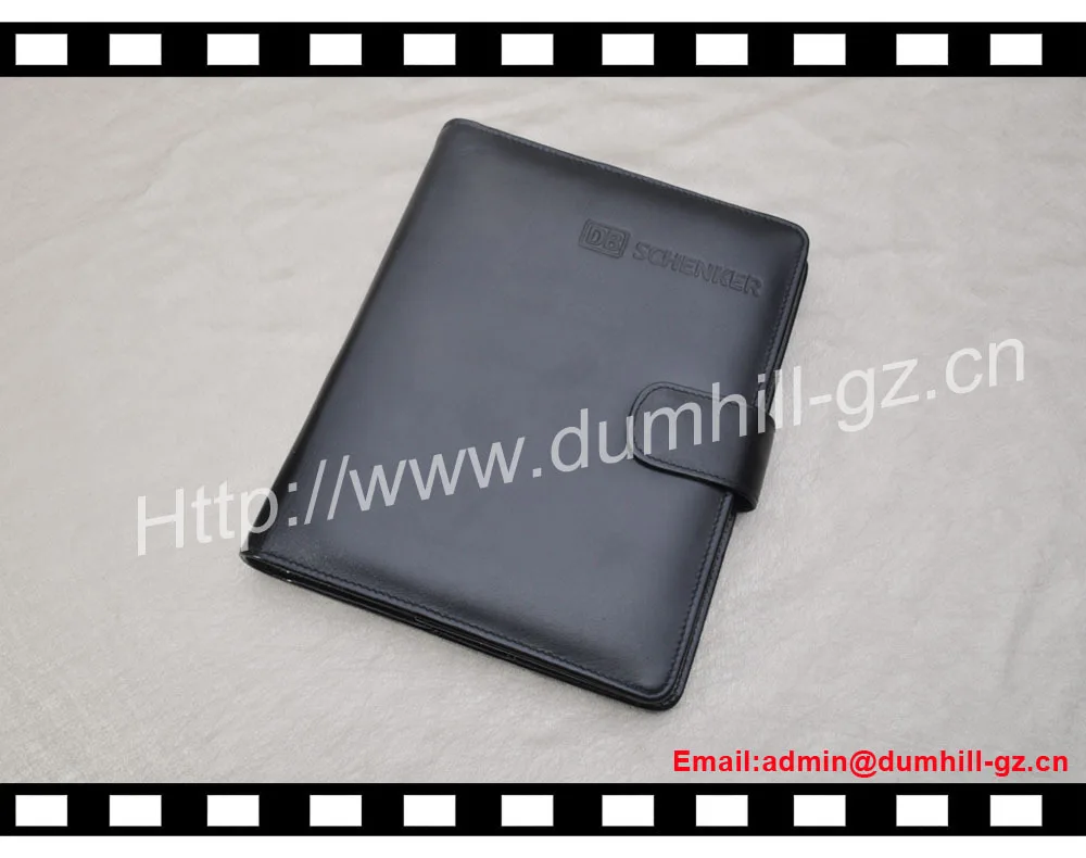 Office document holder A5 Business Leather holder with paper pad iron clamp