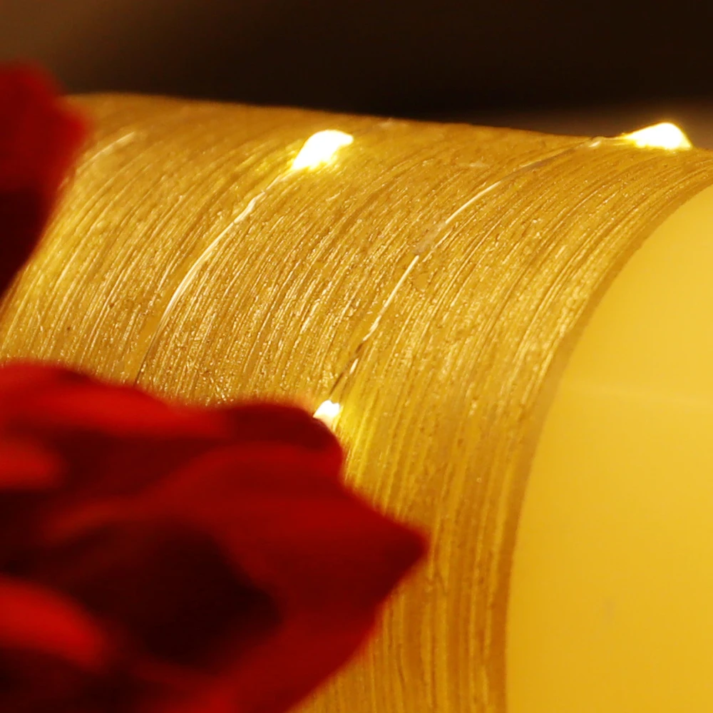 Set of 3 flameless battery operated flickering timer led paraffin wax candle