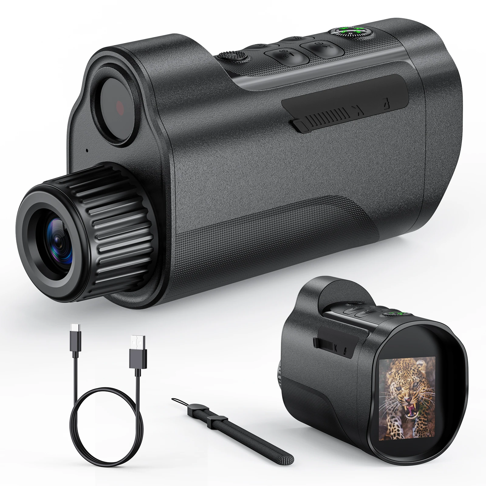 Оптом OEM/ODM устройство ночного видения монокулярный телескоп 1080P HD 5W IR 2-дюймовый экран Фото Видео Портативный