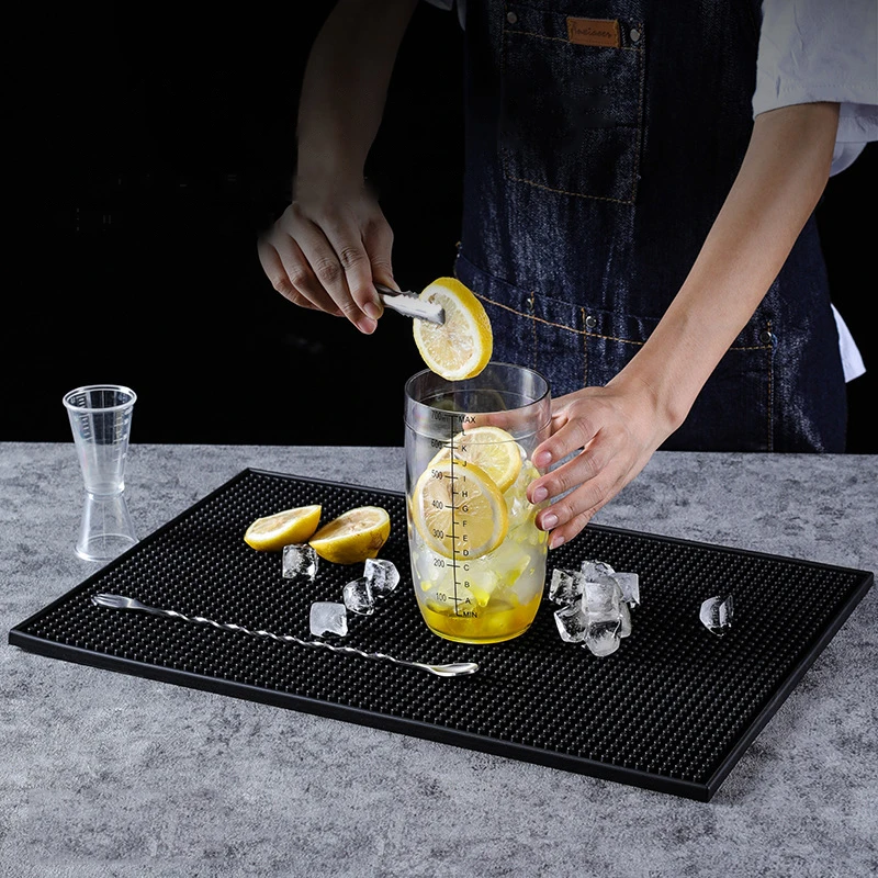 PVC Anti-Slip Bar Counter Mat for Wine and Milk Tea Shops Shaker Cup Beating and Straw Accessory Square Bar Accessory Mat