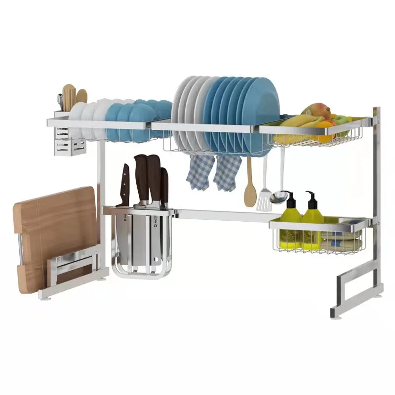 
Collapsible Dish Drying Rack with Cutlery Holder Dish And Bowl 