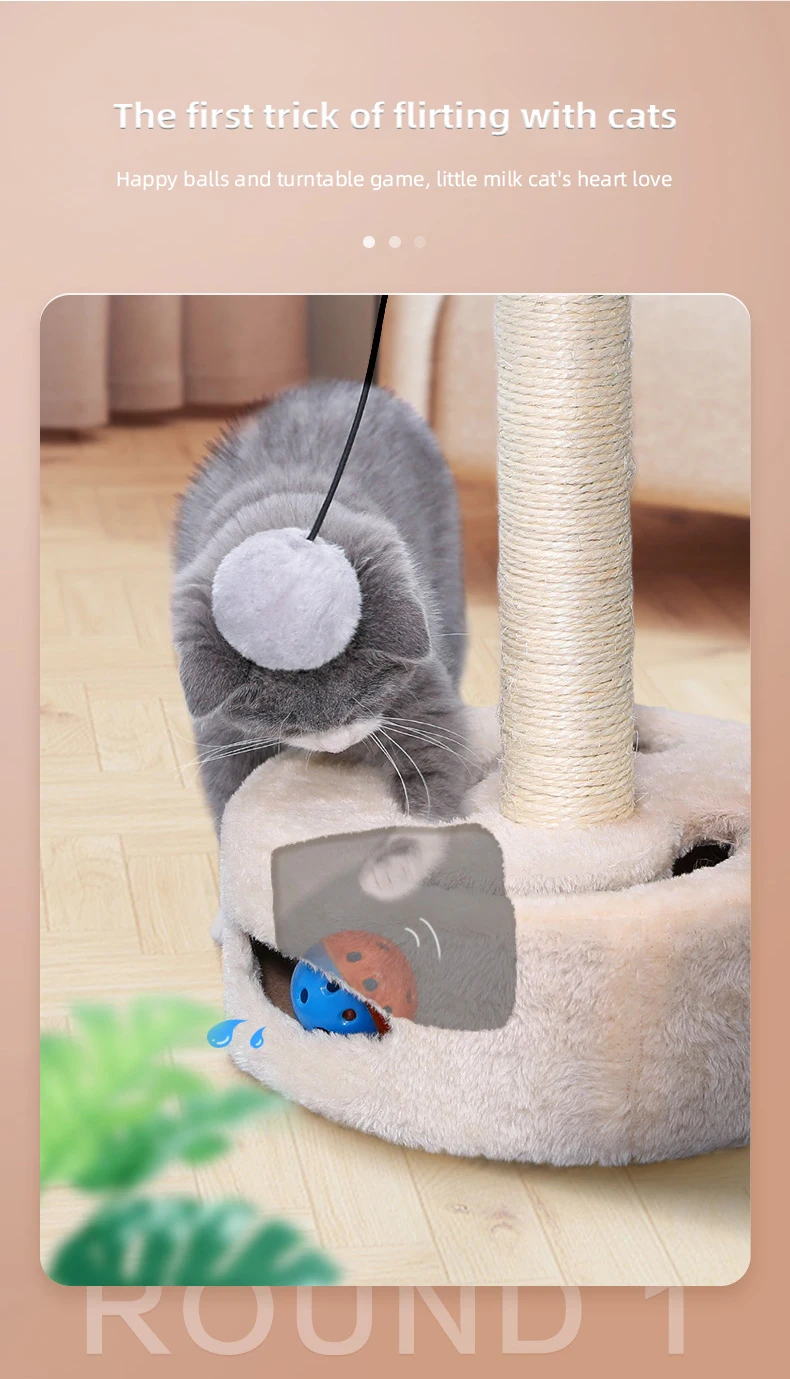 High Quality Cat Toys Sisal Rope Scratching Post Cactus Climbing Frame Cat Tree