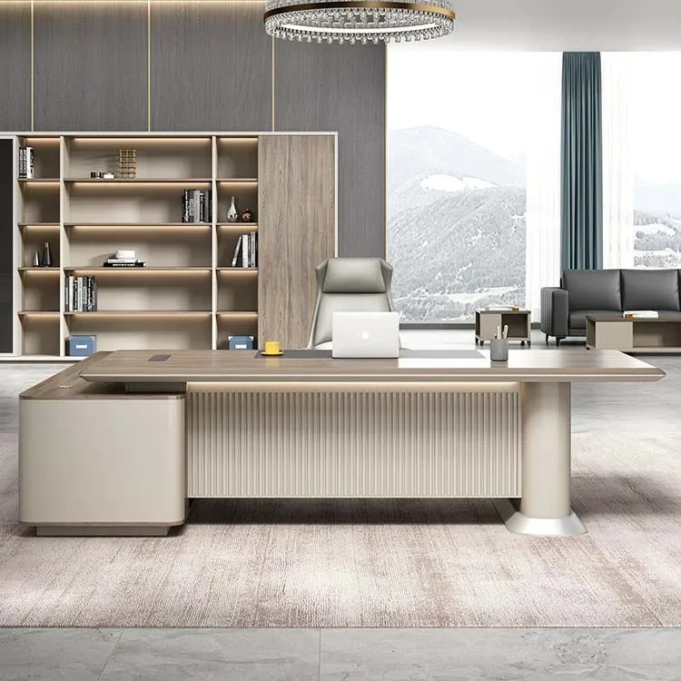 Modern Design Ceo Manager Executive Desk Office Table Furniture L Shape Boss Director Office Desk With Boocase