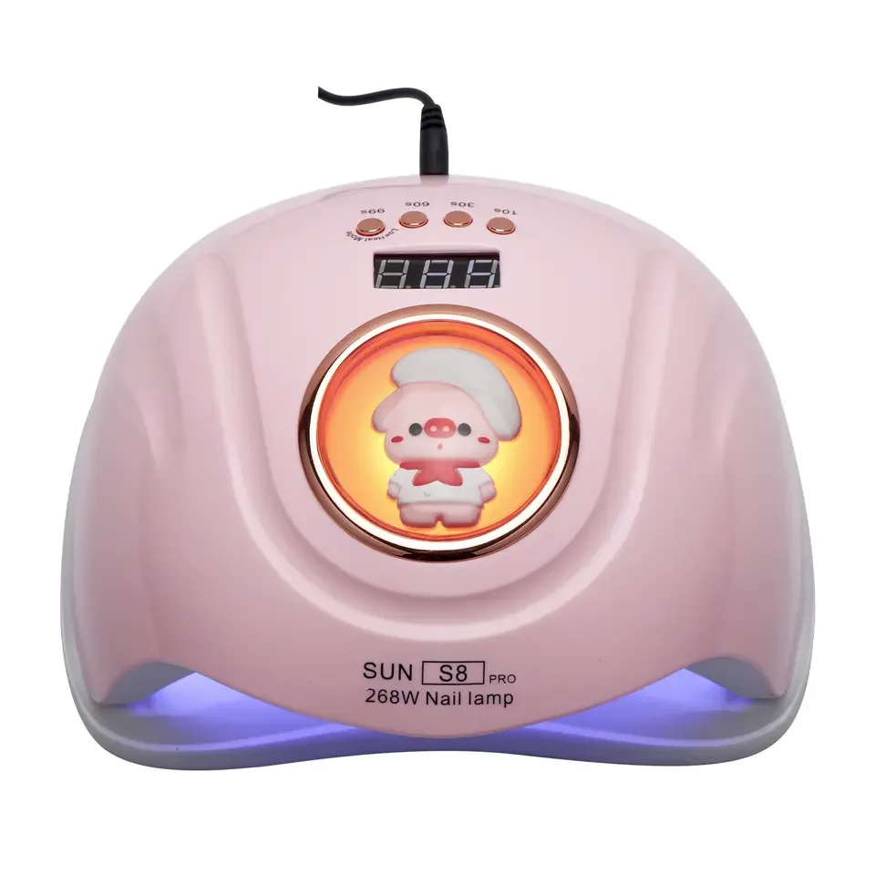2022  OEM latest arrival nail lamp 268w uv led nail drier machine 57 led beads Sun s8 pro cartoon pig tiger panda for nail art