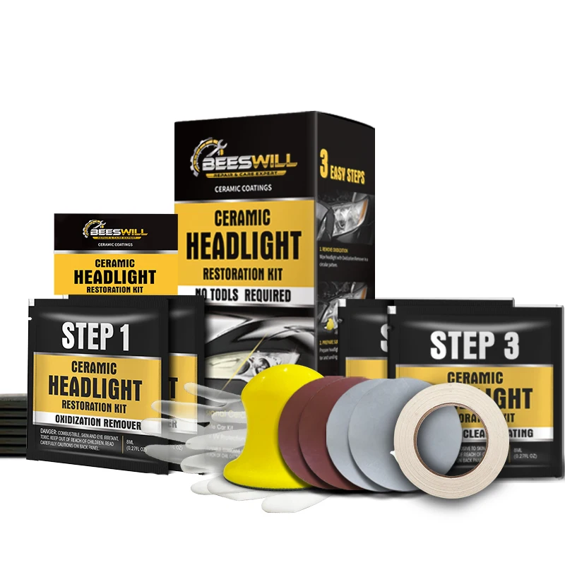 OEM Headlight Restoration Kit heavy Duty Ceramic Coating Remove Lens Foggy Yellow Scratch Headlight Restoration Kit Renewal