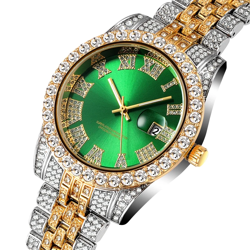 Wholesale Diamond Dial Watches Set Iced Out Full Fashion Personality Ultra Sparkling Mens Hiphop watch men