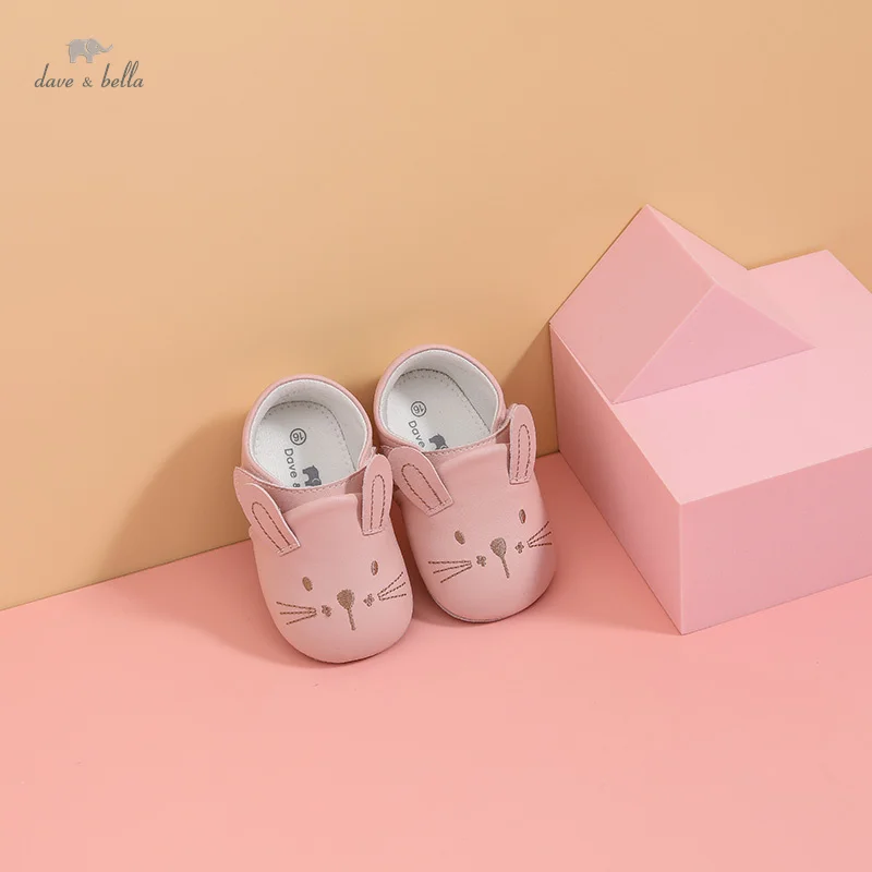 DB17550   Dave Bella spring baby girls fashion bow solid first walkers new born shoes