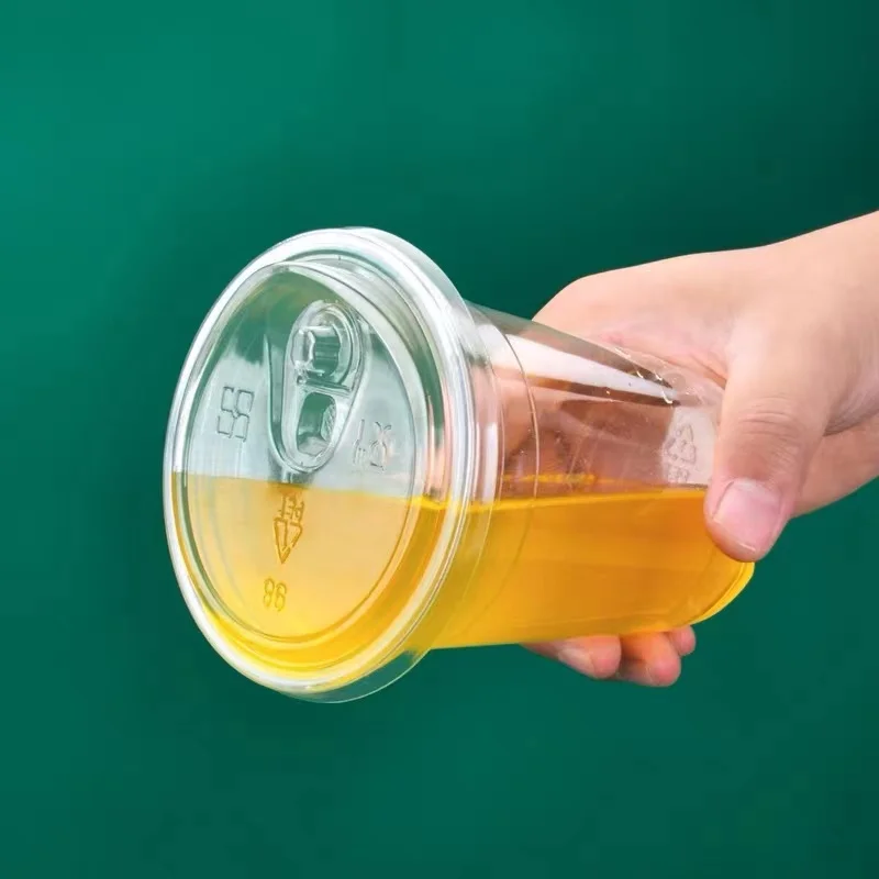 New Design Wholesale Disposable Plastic Lid PET Cover Strawless Lid For Cold Drink Boba Tea Juice Ice Coffee