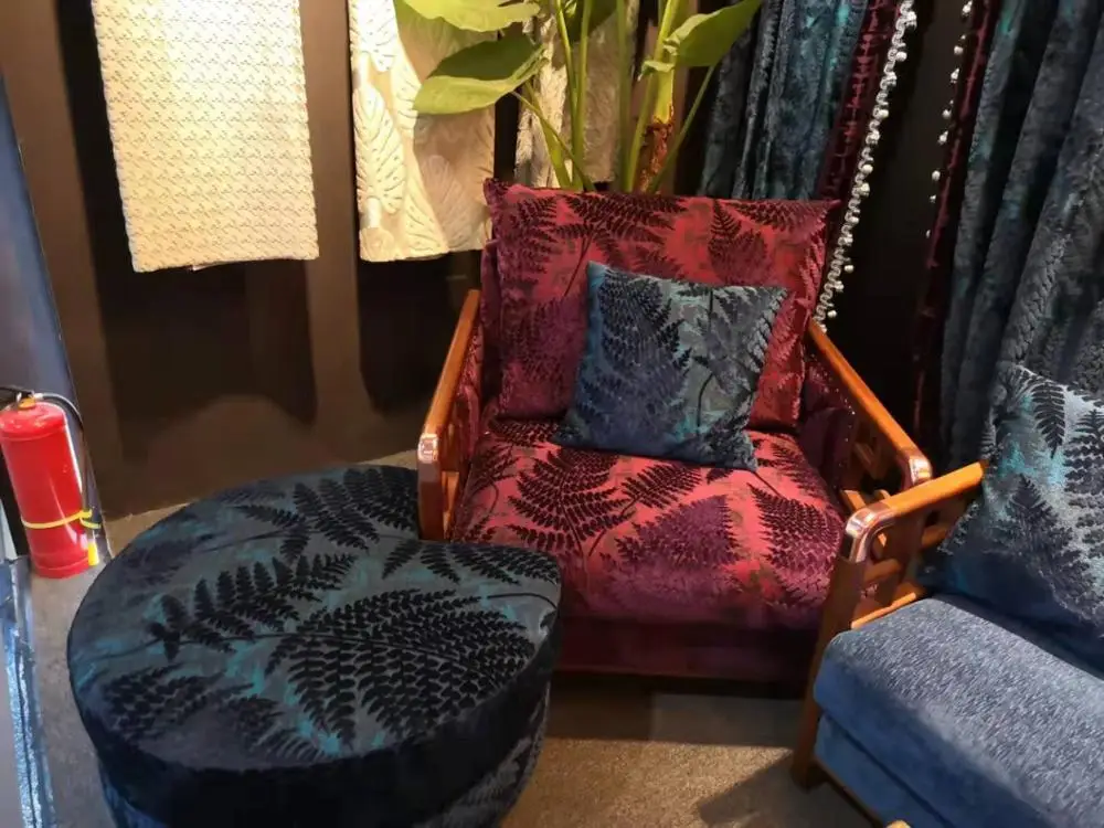 Crushed Velvet Upholstery Jacquard Hangzhou Velvet Fabrics Sofa Polyester Fabric