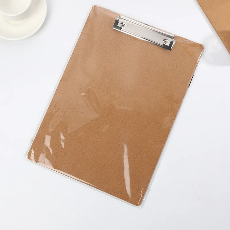 Hot Selling MDF Wood Clipboard A4 foldable Clip board PVC double sided clipboard with pocket board clip for School  Office