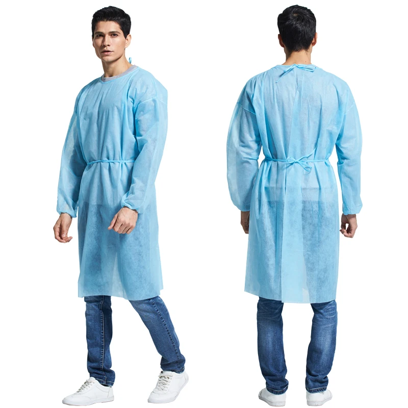 Disposable blue Non Woven elastic and knitted cuffs isolation Gown Elastic Cuff