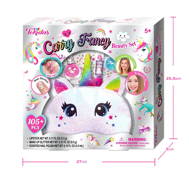 2022 children Makeup Nail Art Set nail polish gift set kit for kids Manufacturers stickers peel off nail polish with bag