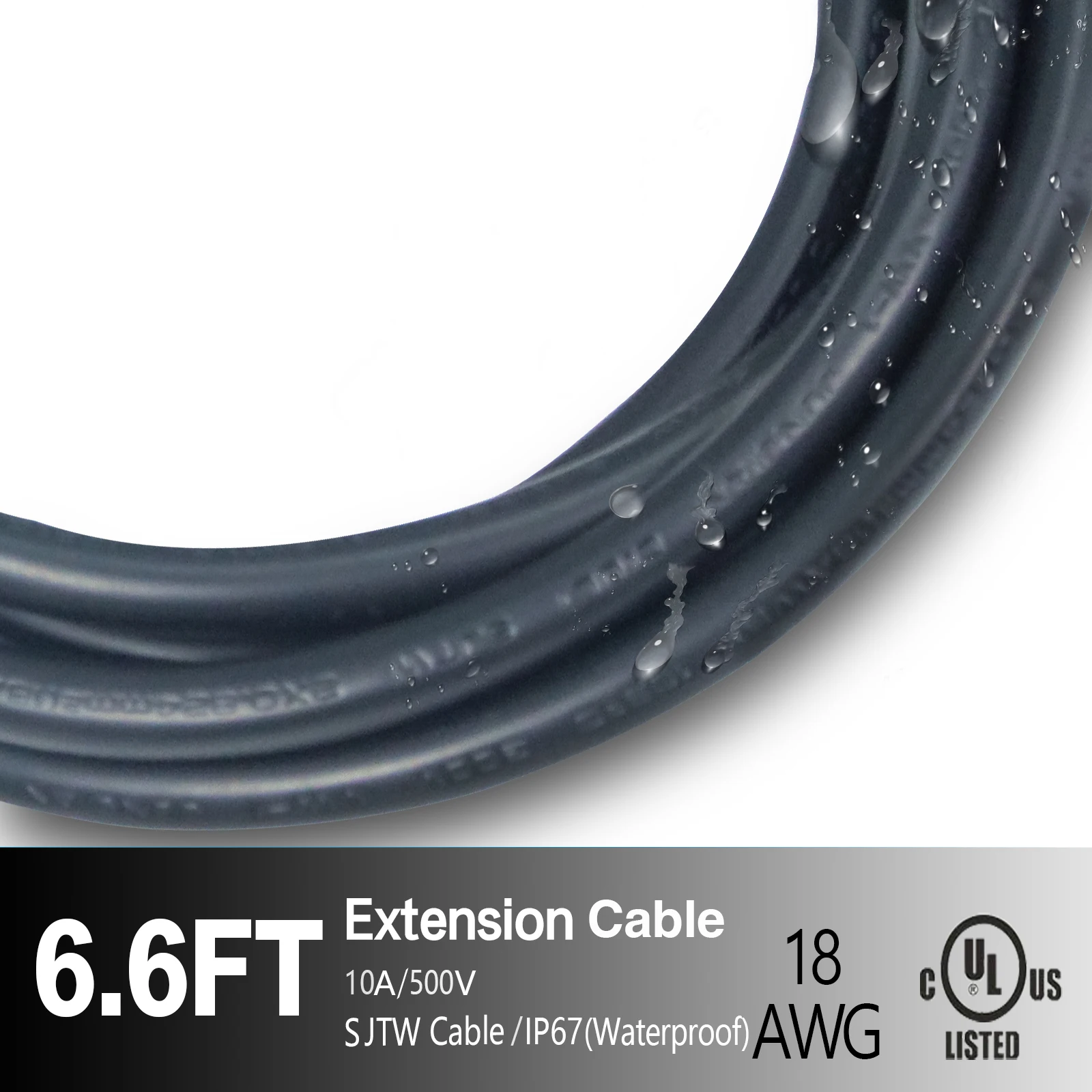  Удлинитель кабеля AGLEX 6 футов для светодиодной сельскохозяйственной лампы 18 AWG 10A 2 м
