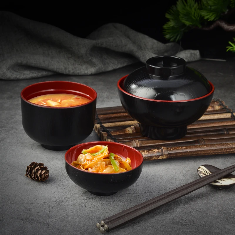 Miso Soup bowl Plastic small soup with cover