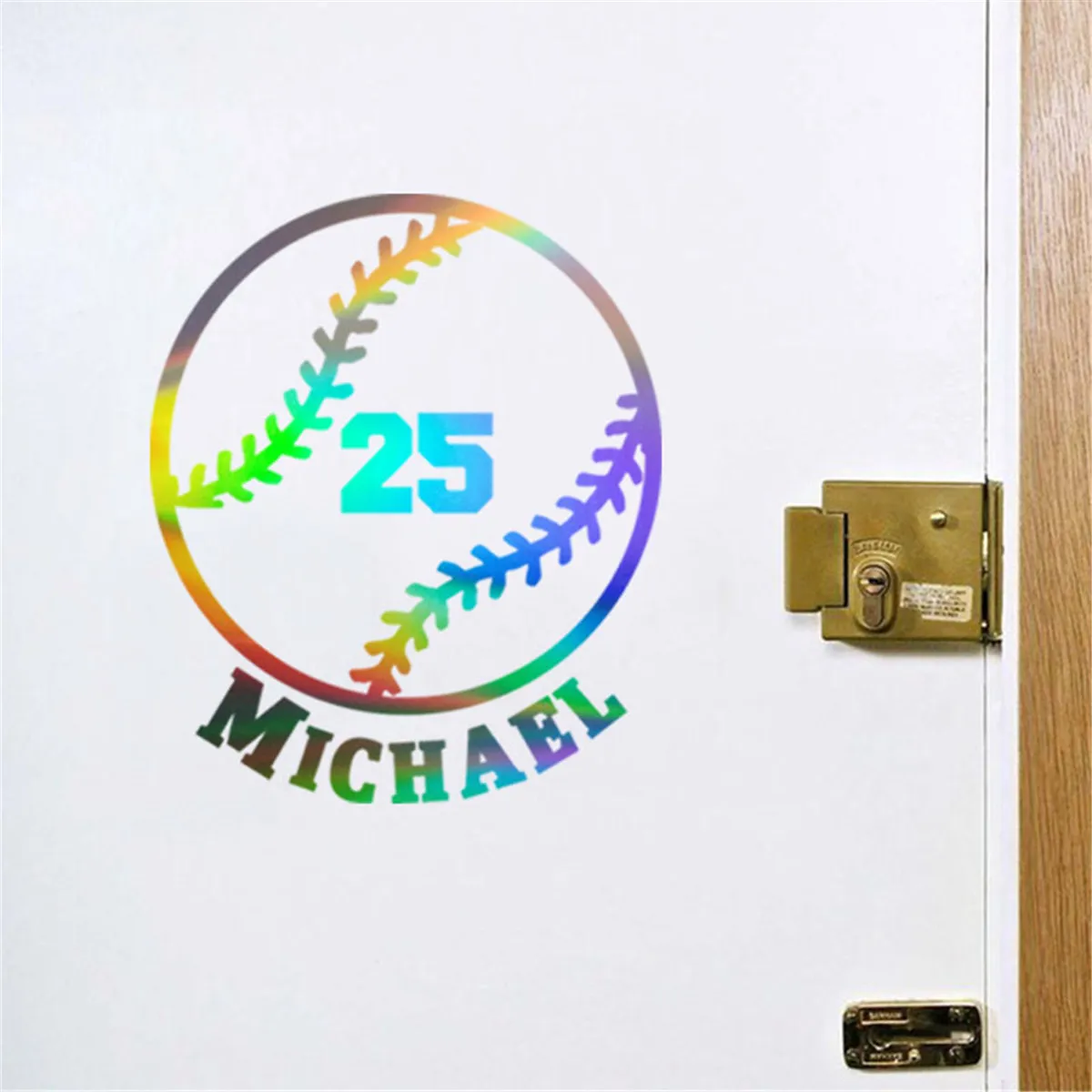 Baseball Number 25 MICHAEL Car Laser Sticker Vinyl Decal Car Truck Bumper Window Laptop Sticker Decor Gift Die Cut Decals Glass