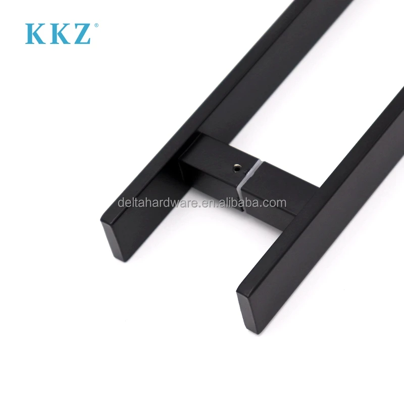 Hot South Korea Modern H-Type 450 mm Black Matte Metal Door Handles Sliding Square Design Office Stainless Steel Materials