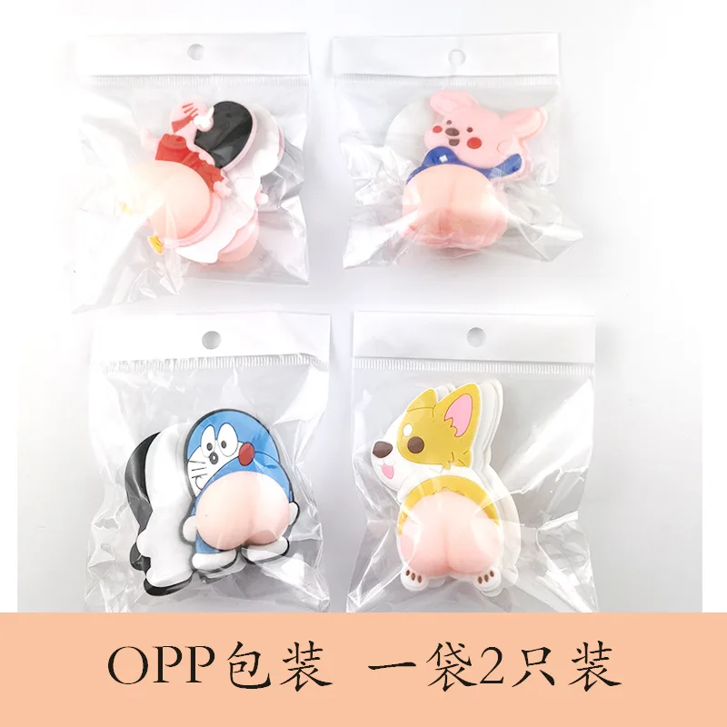 HWA OEM Custom Cute Soft PVC Silicone Crashproof Reflective Car Stickers Accessories 3D Decoration Door Mirror Handle Sticker