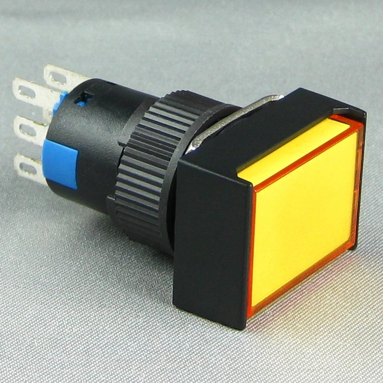 16mm led indicator light switch green round head 5 pin 12 V with led indicator light for circuit control