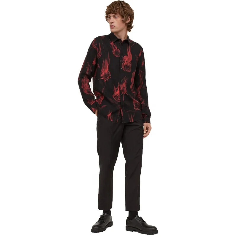 New Designer Long Sleeve Men Casual Vintage Wholesale Shirts