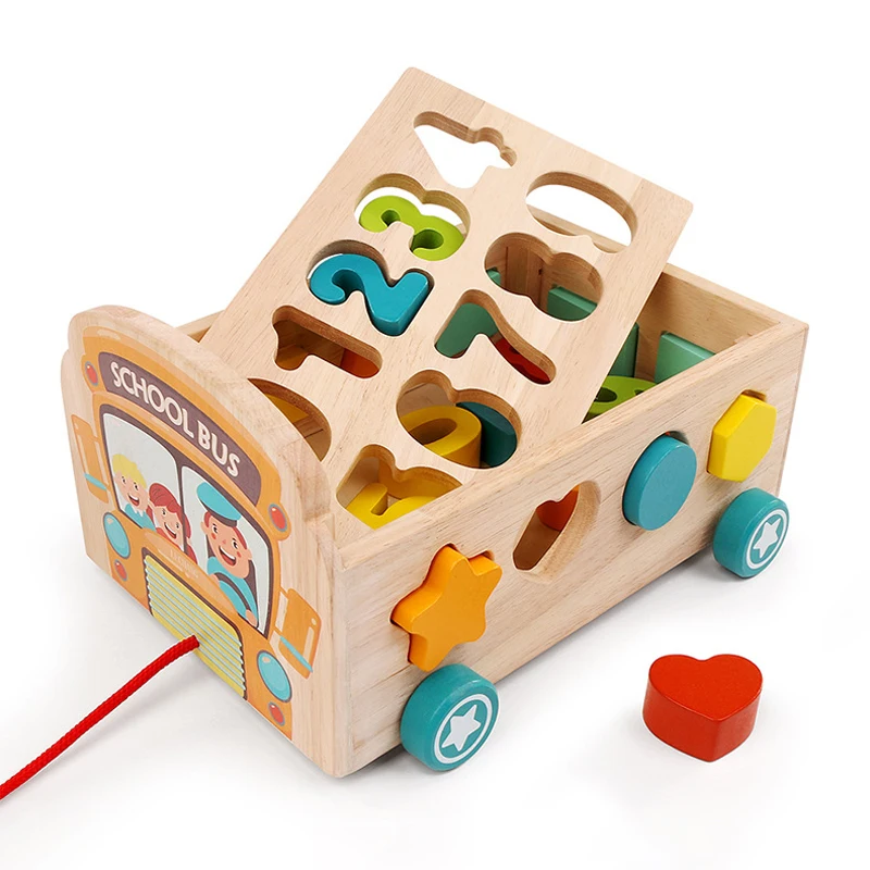 Montessori Wood Toy Wooden Sorter Baby Cube Kids Puzzle Game Preschool Learning Toys for Boys Girls