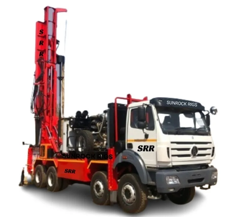 SUNROCK 400 Robust Truck Mounted DTH Drilling Rig Top Head Drive Hydraulically Operated Pump Core Component Capable 400 Drilling