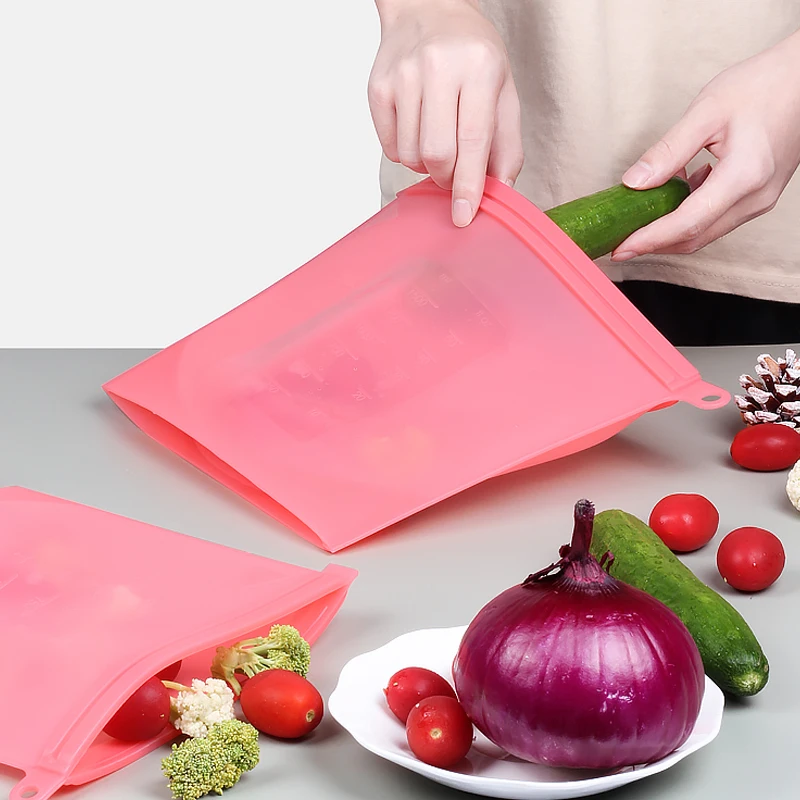 AMZ 100% Silicone Food Grade Reusable Storage Bag Free Lunch Cook Store Sous Vide or Freeze Leakproof Dishwasher-Safe