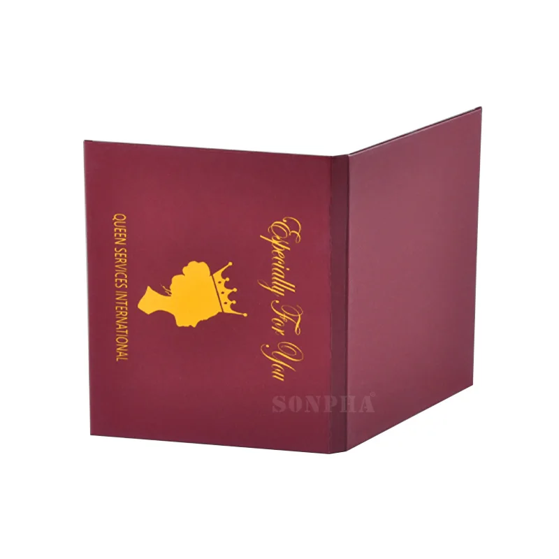 SONPHA Custom Red Greeting Business Card Boxes Vip Credit Card Packaging Gift Box for Credit card