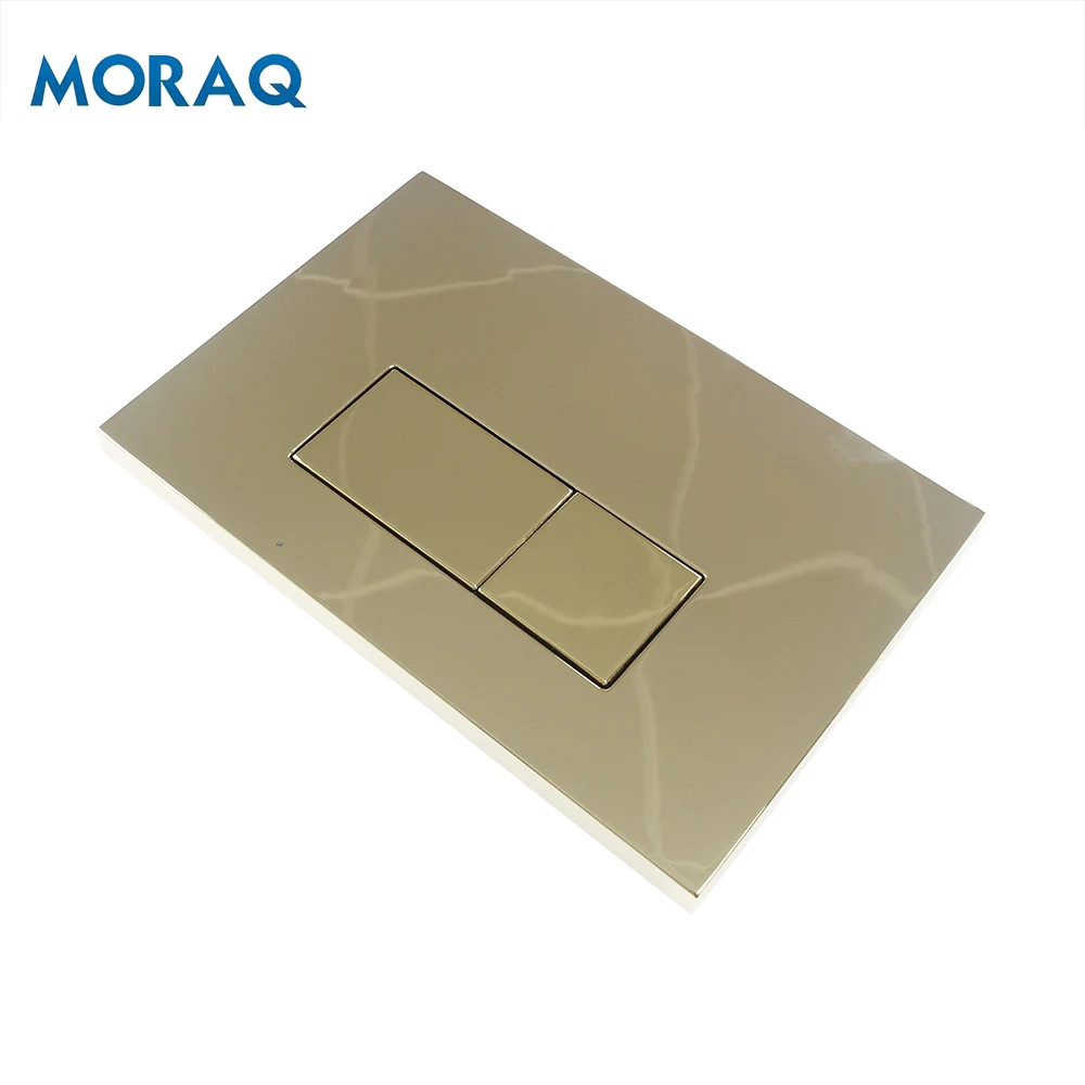 New Inventions Toilet Parts Double Push Button Solid Ss304 Brushed Gold Flush Plate Concealed Toilet Cistern Panel