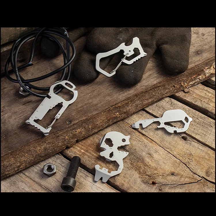 18 в 1 многофункциональные Брелоки для ключей маленькие инструменты для повседневного использования карточка для выживания карманный инструмент для отвертки гаечный ключ открывалка для бутылок