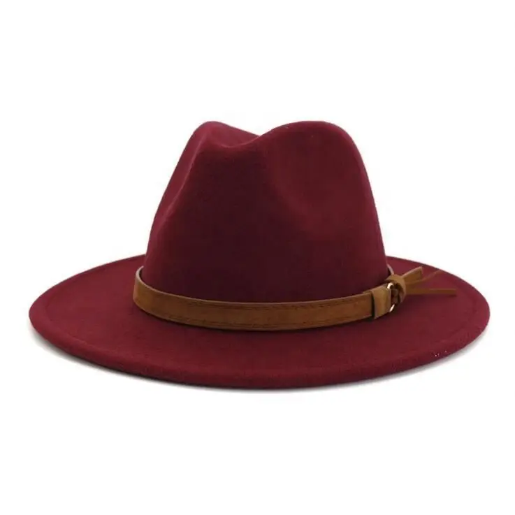 New Korean Stylish Wool Felt Wide Brim Fedroa Top Hat