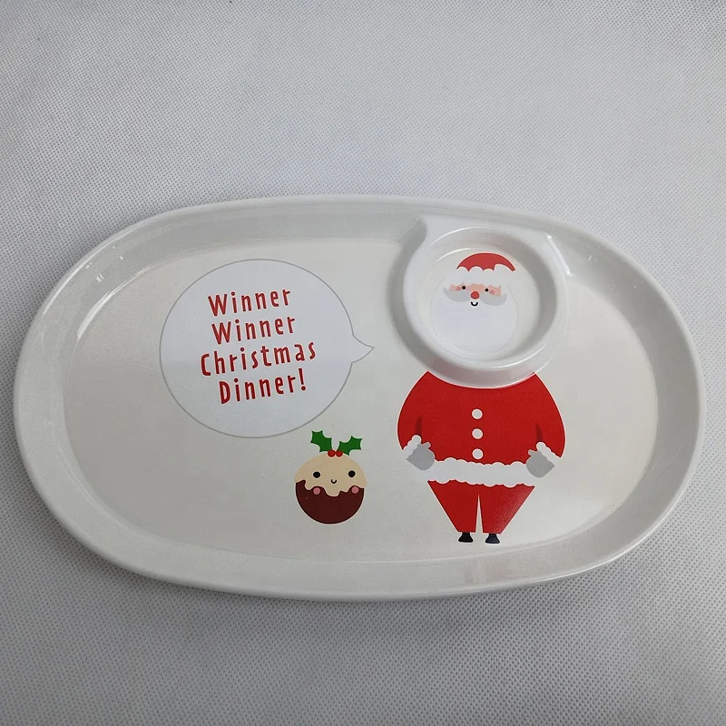 Wonderful New Merry Santa Christmas Collection Hold Sauce Cocktail Picks Melamine Chip&Dip