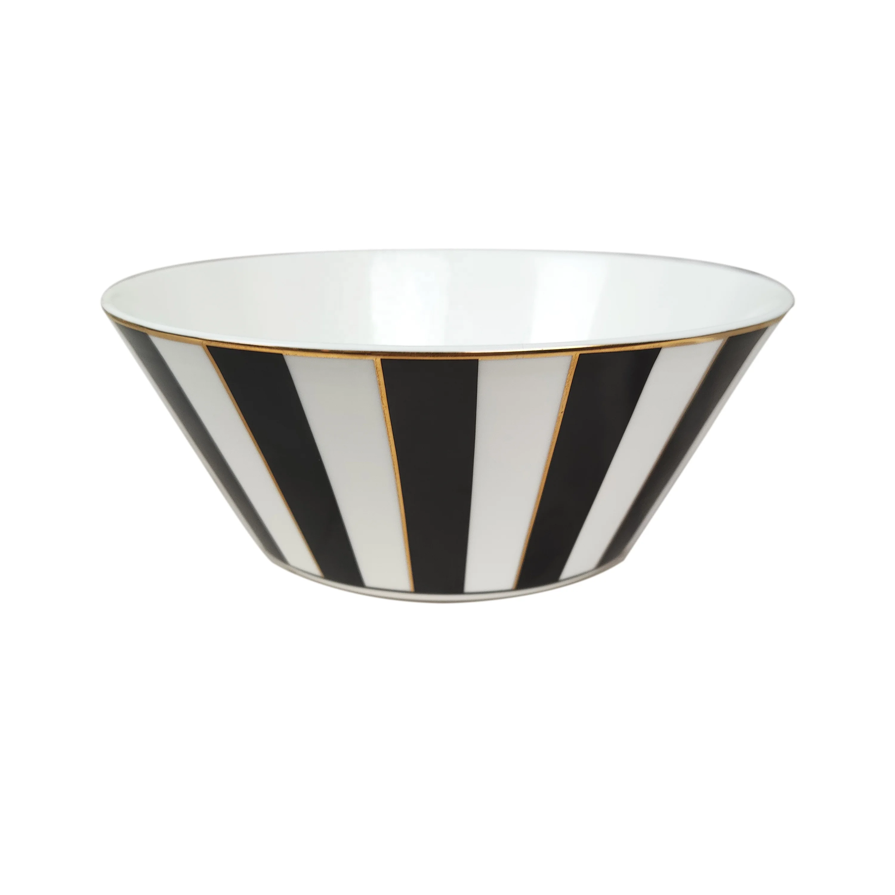 Hot selling Black and white striped design Bone china Korean bowl Dinnerware Set