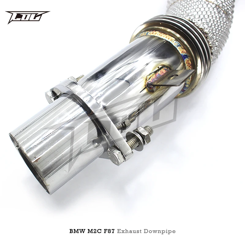 OEM Stainless Steel Downpipe For BMW M2C M2 Competition F87 3.0T 2023 Racing Car Free Flow Exhaust Pipes With Heat Shield