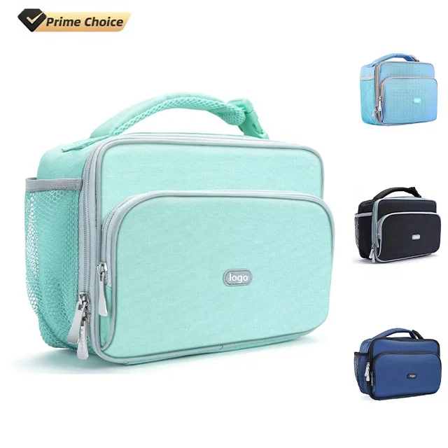 Custom Pattern Wide Open School Child Office Adult Commute Worker Sublimation Blank Insulated Cooler Student Lunch Tote Bag