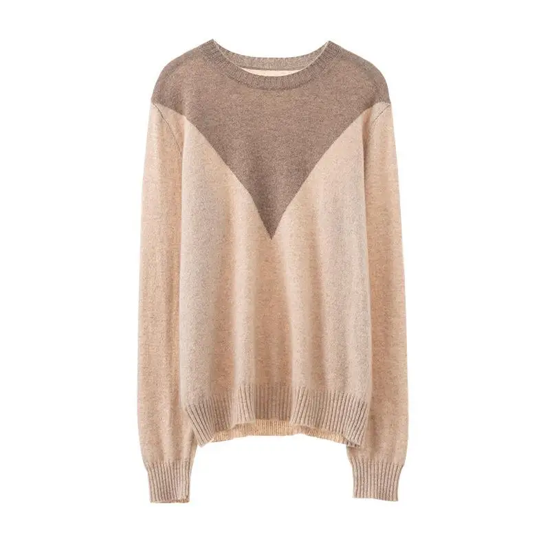 Derong new design fashion women sweater winter crew neck 100% cashmere sweater women